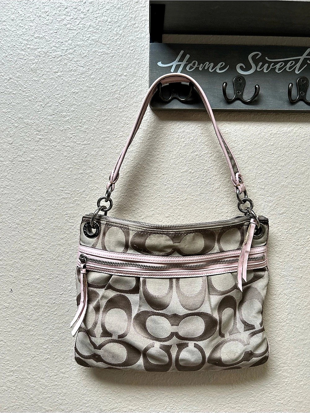 Coach Shoulder Bag in Brown & Pink